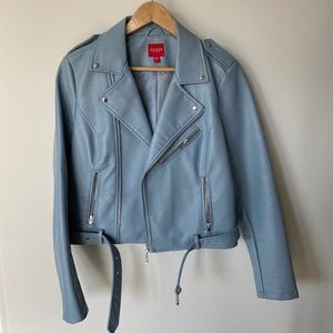 Guess Powder Blue Moto Jacket | Size L
